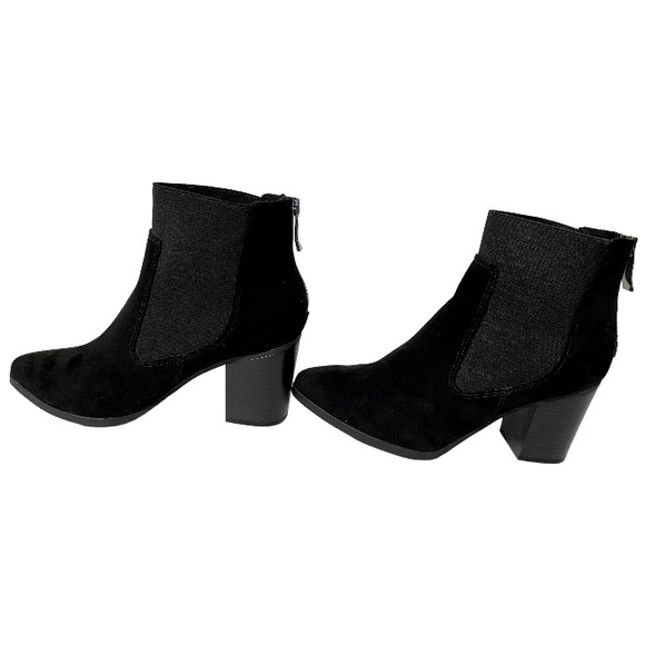 EUC Black Ankle Zip-Up Boot with Chunky Block Heel for Women. Size 8 - Picture 7 of 8